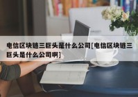 电信区块链三巨头是什么公司[电信区块链三巨头是什么公司啊]